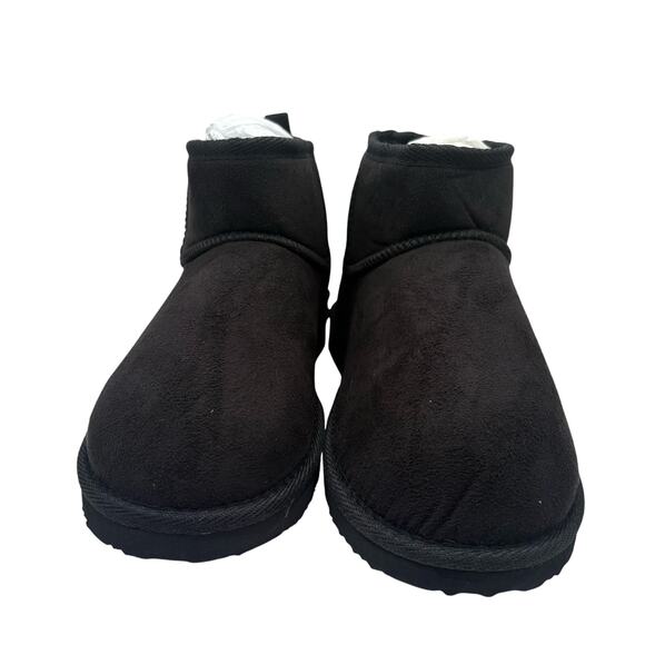 Stitch Fix MIA Bearpaw Shorty Black SZ 6 Suede Ankles Boots Bootie Shearling - Picture 2 of 6